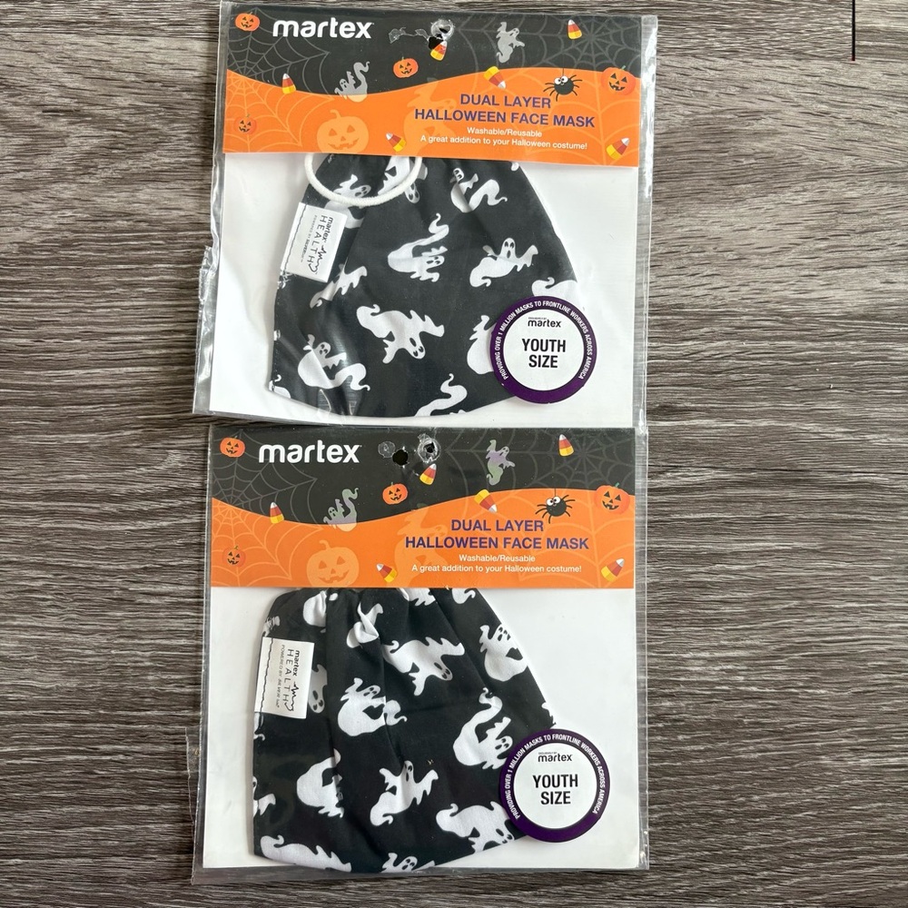 2pk Kids Halloween Ghost Face Mask